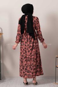 Modalamelif Minimal Yaprak Pegasus Elbise Pudra