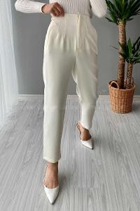 Modalamelif Pensli Havuç Pantolon Ekru