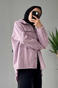 Modalamelif Rivetli Oversize Ceket Lila
