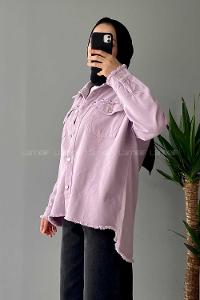 Modalamelif Rivetli Oversize Ceket Lila