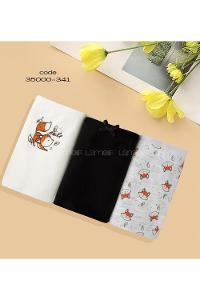 Modalamelif Koza 3 Lü Paket Desenli Bikini Siyah-Gri-Ekru