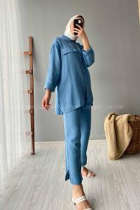 Modalamelif Kapak Cepli İkili Takım Açık Mavi