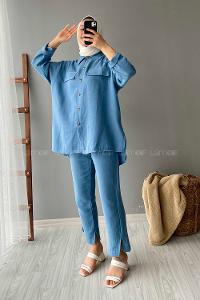Modalamelif Kapak Cepli İkili Takım Açık Mavi