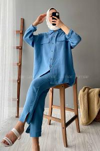 Modalamelif Kapak Cepli İkili Takım Açık Mavi