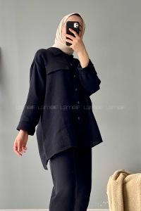 Modalamelif Kapak Cepli İkili Takım Siyah