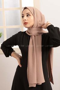 Modalamelif Koyu Bej Caz Şal