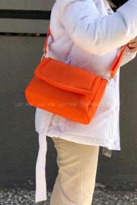 Modalamelif Paraşüt Kumaş Kapak Kilitli Çanta Oranj