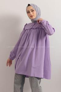 Modalamelif Hakim Yaka Fırfırlı Tunik Lila