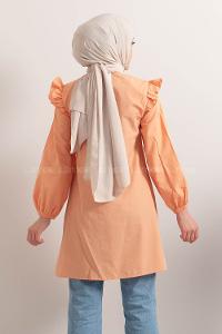 Modalamelif Hakim Yaka Fırfırlı Tunik Somon