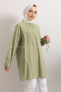 Modalamelif Hakim Yaka Kol Bağlamalı Tunik Çağla