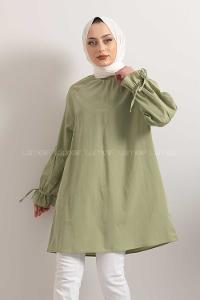 Modalamelif Hakim Yaka Kol Bağlamalı Tunik Çağla
