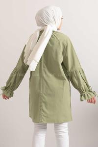 Modalamelif Hakim Yaka Kol Bağlamalı Tunik Çağla