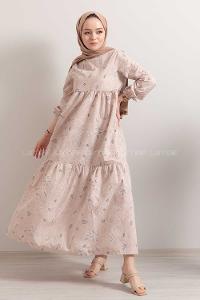 Modalamelif Kilim Desen Elbise Taş Rengi