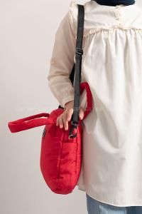 Modalamelif Tek Bölmeli Armalı Kumaş Çanta Kırmızı