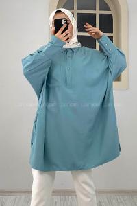 Modalamelif Tek Cepli Linda Gömlek Mint Yeşili