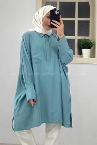 Modalamelif Tek Cepli Linda Gömlek Mint Yeşili