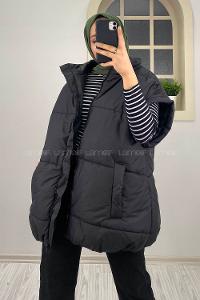 Modalamelif Yarım Balıkçı Yaka Şişme Yelek Siyah