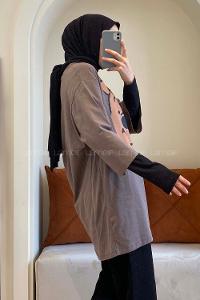 Modalamelif Bear Baskılı Oversize T-Shirt Acı Kahve