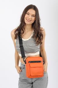 Modalamelif Saten Kumaş Askılı Çapraz Çanta Oranj