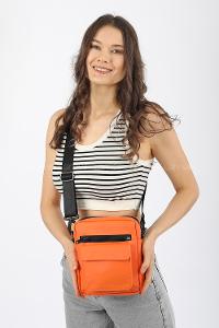 Modalamelif Saten Kumaş Askılı Çapraz Çanta Oranj