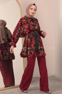 Modalamelif ya_rasa Kol Lastikli İkili Takım Kırmızı