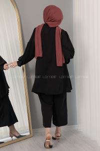 Modalamelif Hakim Yaka Balon Kol Gömlek Siyah