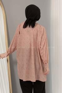 Modalamelif Papatya Desen Dijital Baskı Gömlek Soft Kahve