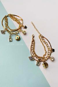 Modalamelif 3lü Tasarım Kapaklı Gold Bileklik