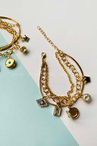 Modalamelif 3lü Tasarım Kapaklı Gold Bileklik