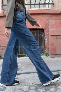 Modalamelif Bol Paça Palazo Jean Koyu Mavi