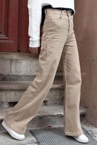 Modalamelif Çift Cepli Bol Paça Jean Kum Beji