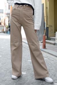 Modalamelif Çift Cepli Bol Paça Jean Kum Beji