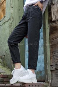 Modalamelif Çift Pile Detaylı Mom Jean