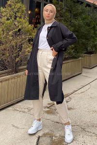 Modalamelif Everlast Sırt Baskılı Trenç Siyah