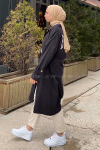 Modalamelif Everlast Sırt Baskılı Trenç Siyah