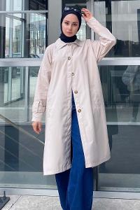 Modalamelif Everlast Sırt Baskılı Trenç Taş