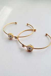 Modalamelif Gold Çiçek Taş Bileklik