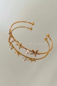 Modalamelif Gold Deniz Yıldızı İnci Bileklik