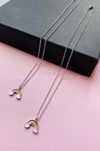 Modalamelif Gümüş Gökkuşağı Kolye