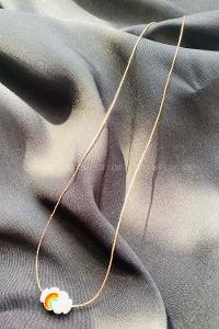 Modalamelif Murano Cam Beyaz Bulut Kolye