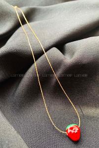 Modalamelif Murano Cam Çilek Kolye