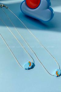 Modalamelif Murano Cam Mavi Bulut Kolye