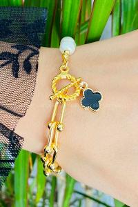 Modalamelif Özel Tasarım İnci Zincir Charm Bileklik