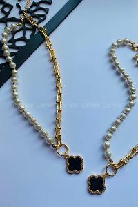 Modalamelif Özel Tasarım İnci Zincir Charm Kolye