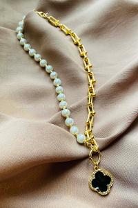 Modalamelif Özel Tasarım İnci Zincir Charm Kolye