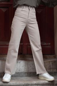 Modalamelif Paça Kesik Bol Paça Jean Kum  Beji