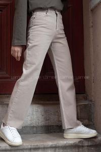 Modalamelif Paça Kesik Bol Paça Jean Kum  Beji