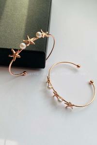 Modalamelif Rose Gold Deniz Yıldızı İnci Bileklik
