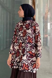 Modalamelif  Baskı Gömlek Mor