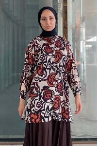 Modalamelif  Baskı Gömlek Mor